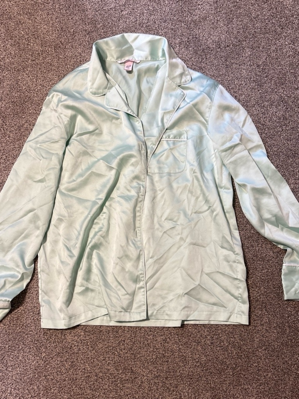 Victoria's Secret Mint Satin Pajama Jacket